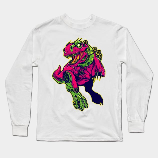 Graffiti 5 ( pink dinasour ) Long Sleeve T-Shirt by Invisibleman17